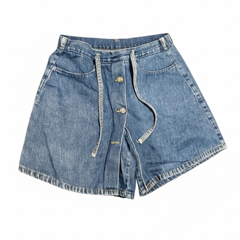 Vintage 70s 80s retro wrap denim skort